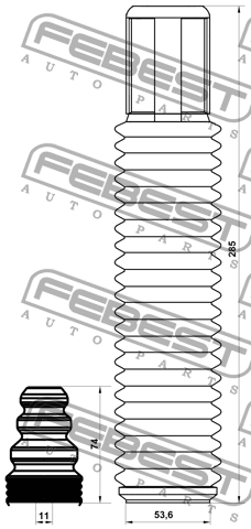 Пыльник заднего амортизатора с отбойником комплект HONDA ACCORD CP3 2008-2012 HS HSHB-ACCVIIR-KIT FEBEST