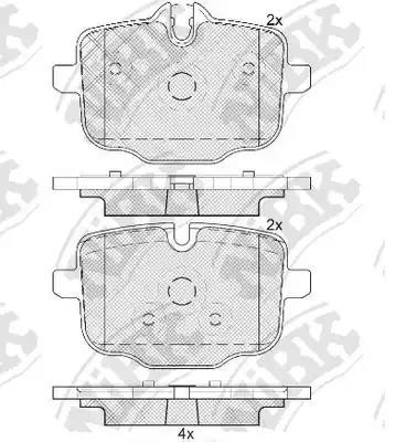 Колодки тормозные BMW 5 (F10,F18),6 (F12) задние (4шт.) NIBK PN0547 NIBK