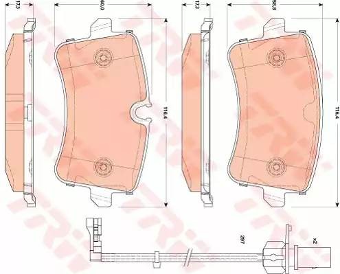 Колодки задние AUDI A8 (4H_) GDB1866 GDB1866 TRW