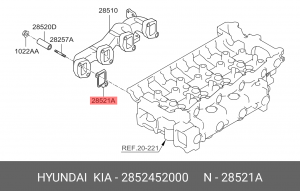 прокладка коллектора выпускного! на 1цил.\ Hyundai HD65/78/120, BOGDAN дв.D4GA/D 2852452000 HYUNDAI