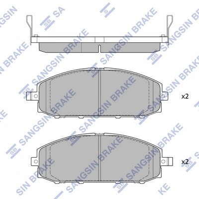 Колодки тормозные NISSAN PATROL 2.8D-4.2D 97-10 передние SP1599 SP1599 SANGSIN