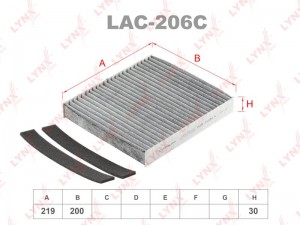 Фильтр салонный угольный LAC-206C LYNXAUTO