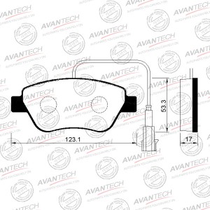 Колодки тормозные дисковые Avantech передние (С датчиком) Замена для арт. AV1605 AV094 AVANTECH