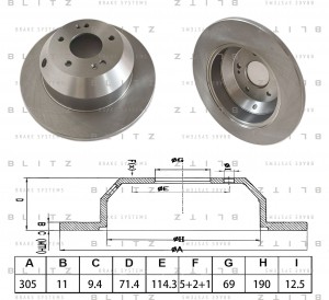 Диск тормозной BS0686 BLITZ