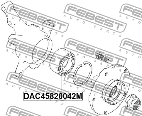 Подшипник ступицы передний 45X82X42 FORD FOCUS III CB8 2011- DAC45820042M DAC45820042M FEBEST