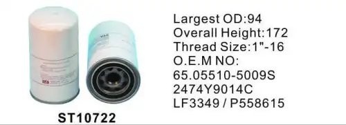 Фильтр масляный ST10722/ST10724/ST10808 ST10722 STAL