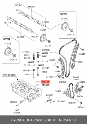 Подшипник скольжения коленвала 243712G010 243712G010 HYUNDAI KIA