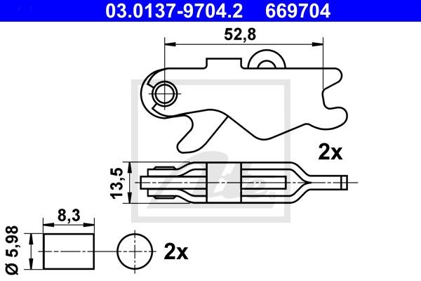 распорный замок колодок!\ MB CL203/S203/W203/C203/CL203 03.0137-9704.2 ATE