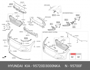 Датчик парковки KIA Optima (16-) задний (NKA) OE 95720D3000NKA HYUNDAI KIA