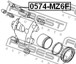Втулка направляющая передн суппорта MAZDA 6 GG 2002-2008 0574-MZ6F 0574-MZ6F FEBEST