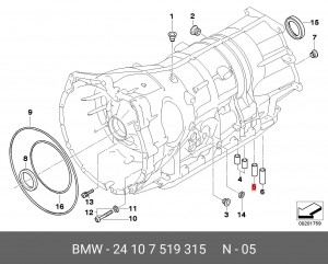 втулка уплотнительная КПП!\ BMW All 24 10 7 519 315 BMW
