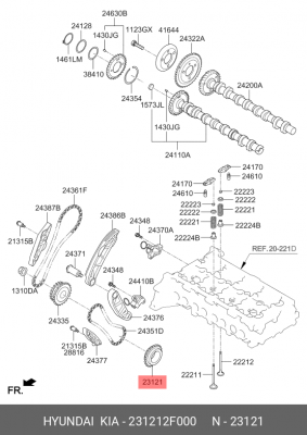шестерня коленвала!\ Hyundai Santa Fe 23121-2F000 HYUNDAI
