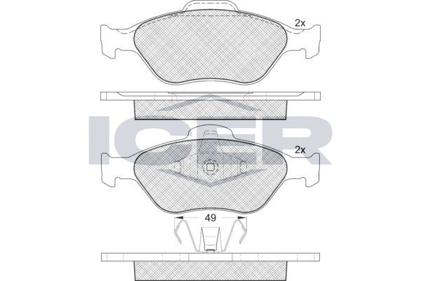 181343 колодки дисковые передние !\ Ford Fiesta 1.3-1.6/1.4TDCi/1.8Di 00> 181343 ICER