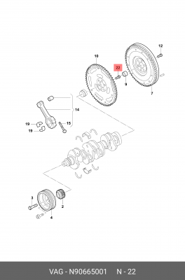 SKODA/ SEAT/ VW M10X22,30X1, СМ. N 906 650 01 VAG