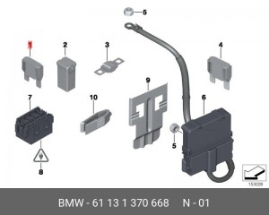 Предохранитель 25A BMW 1 (E81,E82) OE 61 13 1 370 668 BMW