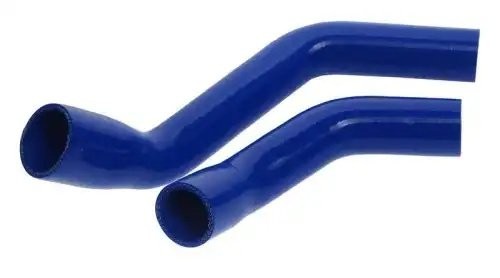 Патрубок ГАЗ-3302 дв.CUMMINS после 2012 г. радиатора комплект 2шт. синий силикон 13017005 MEGA POWER
