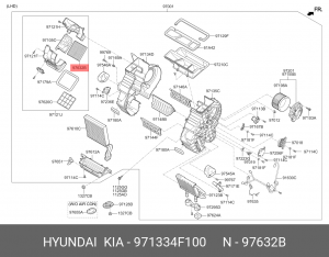 Фильтр воздушный салона HYUNDAI Porter 2 (сетка) OE 971334F100 HYUNDAI KIA