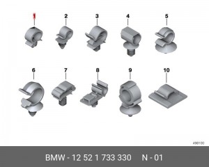 Крепление BMW 5 (E39) трубки омывателя стекла ветрового OE 12 52 1 733 330 BMW