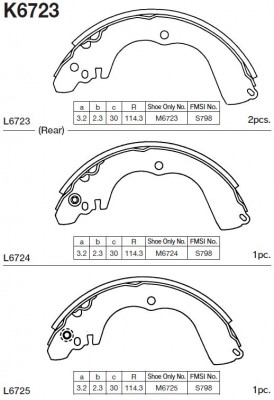 Колодки тормозные барабанные Mitsubishi Mirage Salon CK,CM 95- K6723 K6723 MK KASHIYAMA