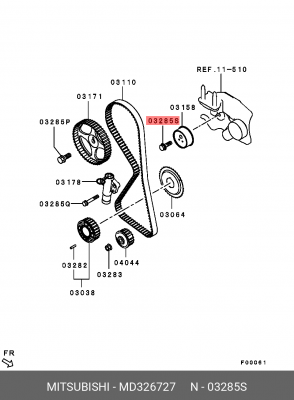 Болт MITSUBISHI Airtrek (01-05) крепления ролика приводного ремня OE MD326727 MITSUBISHI
