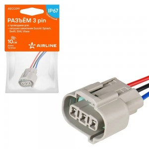 Разъём 3 pin с проводами для катушки зажигания Suzuki, Opel, Fiat (AECC091) AECC091 AIRLINE
