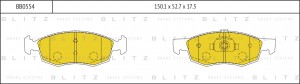 Колодки тормозные дисковые передние RENAULT Logan 07- BB0554 BB0554 BLITZ