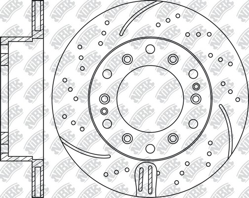 Диск тормозной TOYOTA Land Cruiser (J120) задний (1шт.) NIBK RN1216DSET NIBK