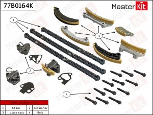 Комплект цепи ГРМ\ GENERAL MOTORS  Z32SE,A30XH,A28NER 77B0164K 77B0164K MASTER KIT