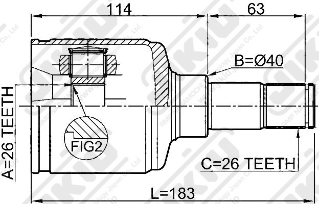 ШРУС внутренний левый к-кт! 26x40x26\ Ford Focus II 08> JC51032 JIKIU