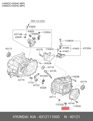 пробка сливная! МКПП\ Hyundai Accent 4312111000 HYUNDAI