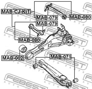 Сайлентблок задней тяги (комплект) MAB-CJ-KIT MAB-CJ-KIT FEBEST