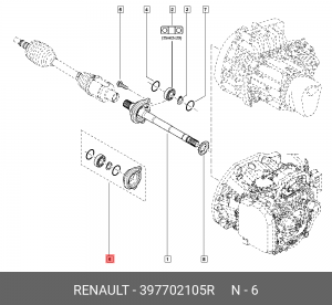 КОМП ОПОРЫ ПРОМЕЖУТ ВАЛА ПРИВОДА 5ШТ(МЕТ 397702105R 397702105R RENAULT