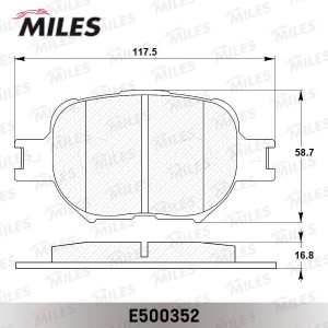 Колодки тормозные передние (Смесь CERAMIC серия PRO) TOYOTA CELICA/COROLLA 1.8-2 E500352 MILES