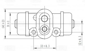 Цилиндр тормозной задний левый/правый d=20.6 мм CF0144 TRIALLI