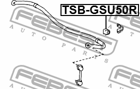 Втулка стабилизатора задняя LEXUS RX 08-15 TSB-GSU50R TSB-GSU50R FEBEST