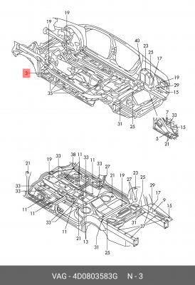 заглушка!\ VW Golf IV/Bor/Passat B5 97-05, Audi A4/A6 97-04 4D0 803 583 G VAG