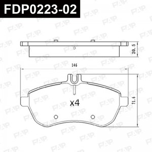 FDP0223-02 колодки дисковые передние!\ MB W204 1.8-2.3 07> FDP0223-02 FAP