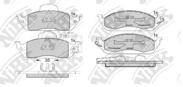 Колодки тормозные MERCEDES ML (W163) передние (4шт.) NIBK PN0116W NIBK