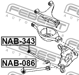 Сайлентблок тяги задн поперечной INFINITI G35/37/25 SEDAN V36 2006.12-2013.06 NA NAB-343 FEBEST