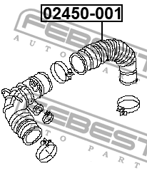 Патрубок возд фильтра NISSAN PATROL(GR) Y61 1997.10-2010.03 02450-001 02450-001 FEBEST