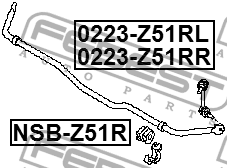 тяга стабилизатора заднего левая!\ Nissan Murano 3.5/3.5 4x4 07> 0223-Z51RL FEBEST