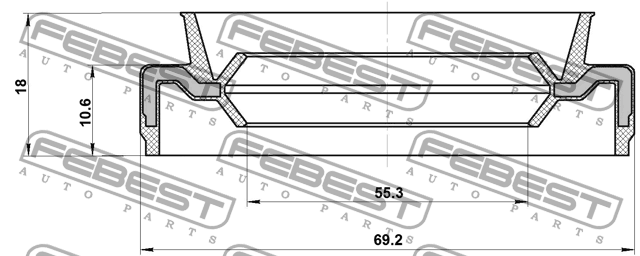 Сальник привода TOYOTA HILUX 2004.08-2012.04 95EAY-57691118X 95EAY-57691118X FEBEST