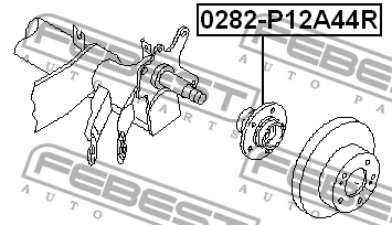 Ступица в сборе задняя NISSAN PRIMERA P12E 2002.01-2007.05 0282-P12A44R 0282-P12A44R FEBEST