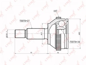ШРУС наружный к-кт!\ Ford Mondeo 1.8/2.0 93> CO-2803A LYNXAUTO