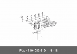 Болт-штуцер M14х1.5 FAW трубок топливных на ТНВД OE 1104083-81D FAW