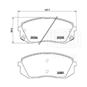 Колодки торм. для а/м Kia Sportage IV (15-) диск. перед. (PF 0820) PF 0820 TRIALLI