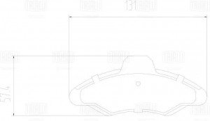 Колодки торм. Ford Escort (90-)/(95-) диск. перед. 131x57 (PF 2290) PF 2290 TRIALLI