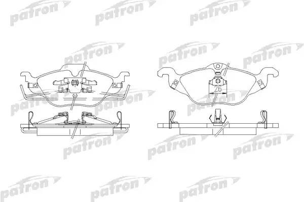 Колодки тормозные OPEL Astra G, Zafira (1.4) (98-) передние (4шт.) PATRON PBP1293 PATRON