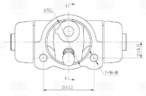 Цилиндр торм. Subaru Forester (97-)/Impreza (92-)/Legacy (89-) зад. L/R d=19мм ( CF0118 TRIALLI