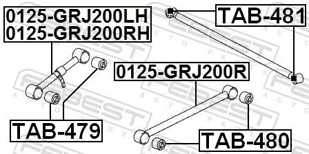Сайлентблок задн продольн рычага TOYOTA LAND CRUISER 200 UZJ200/VDJ200 2007- TAB TAB-479 FEBEST